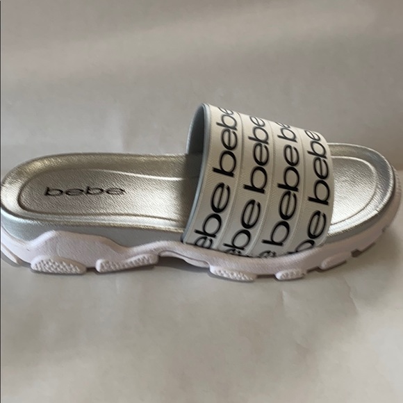 BEBE LOGO SLIDE SANDALS - Picture 4 of 12